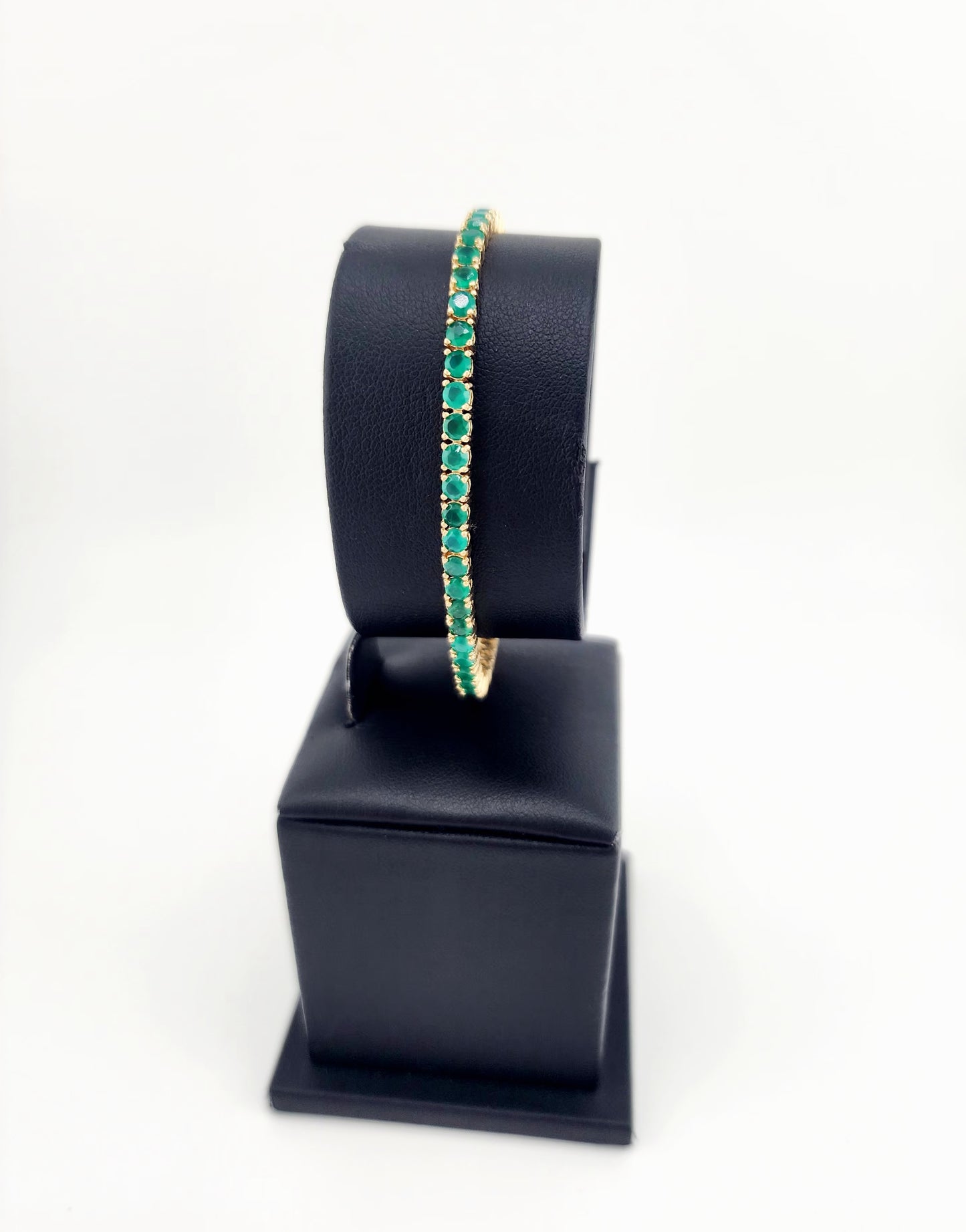 Pulsera de green onix 14k